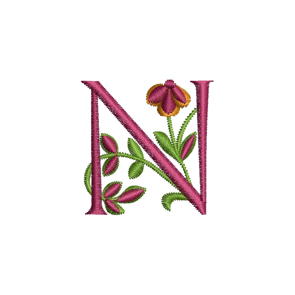Monogram Letter N Machine Embroidery Font 4x4 Hoop | AE043 Stitch Delight