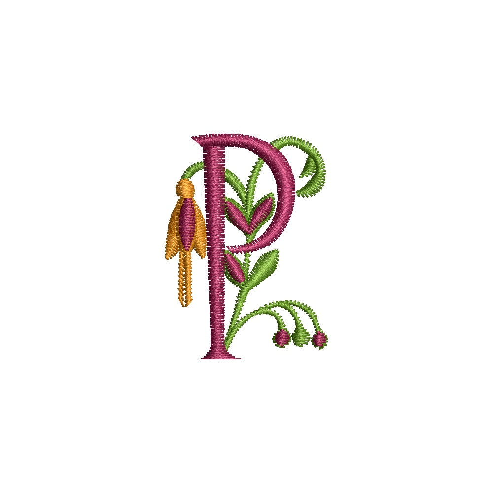 Monogram Letter P Machine Embroidery Font 4x4 Hoop | AE043 Stitch Delight