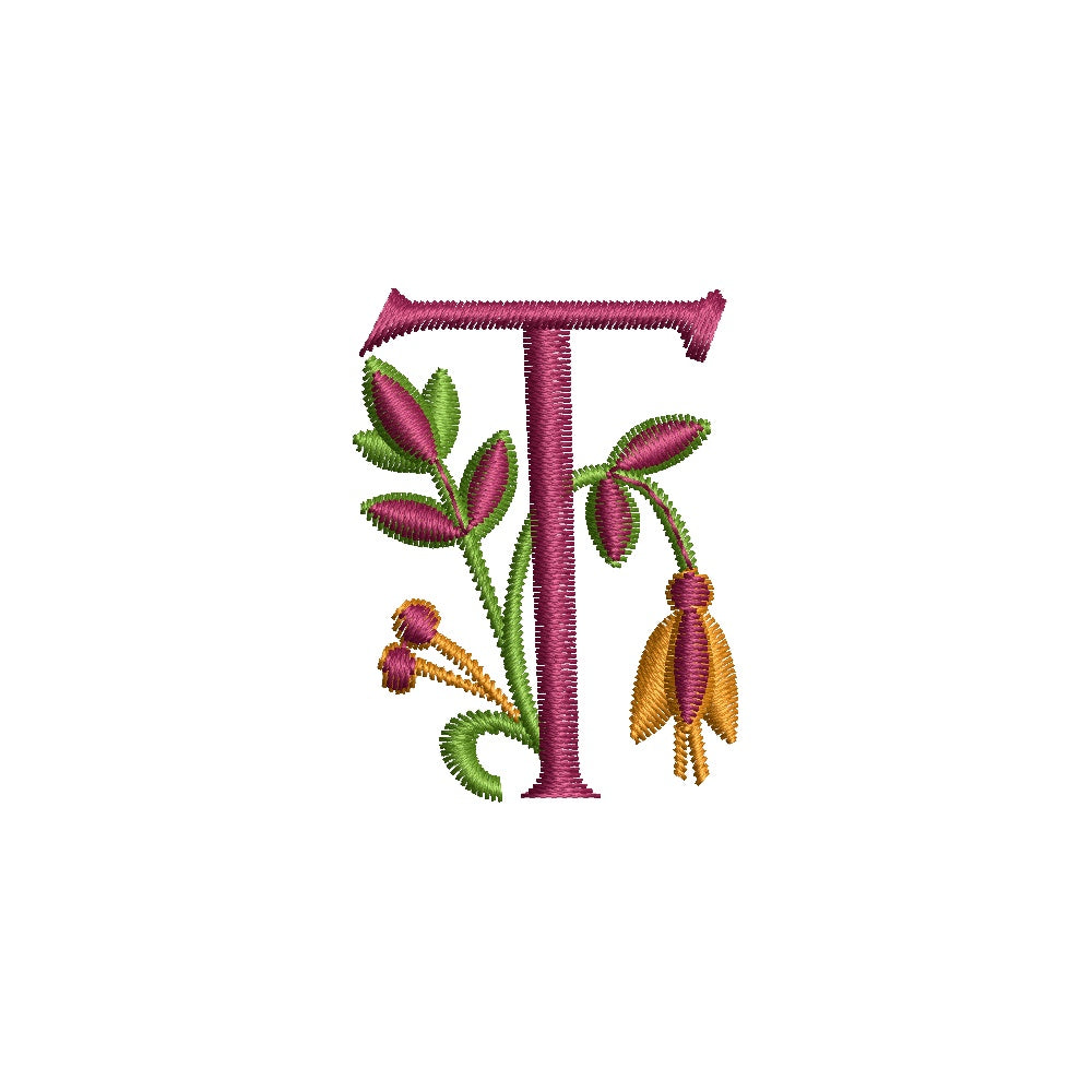 Monogram Letter T Machine Embroidery Font 4x4 Hoop | AE043 Stitch Delight