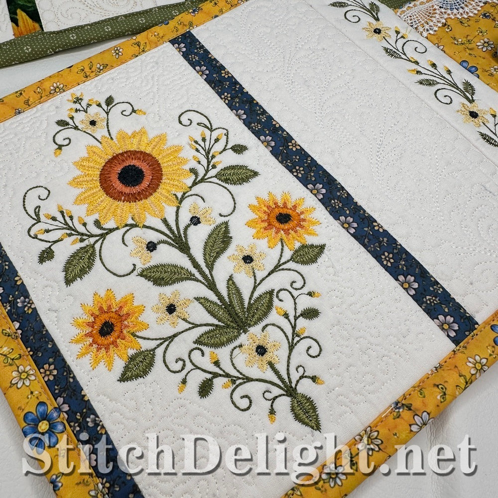 SDS4654 Sunflower Mugrug Placemat Set
