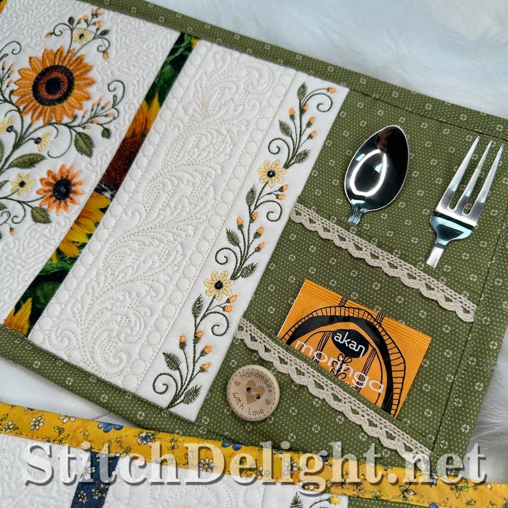 SDS4654 Sunflower Mugrug Placemat Set