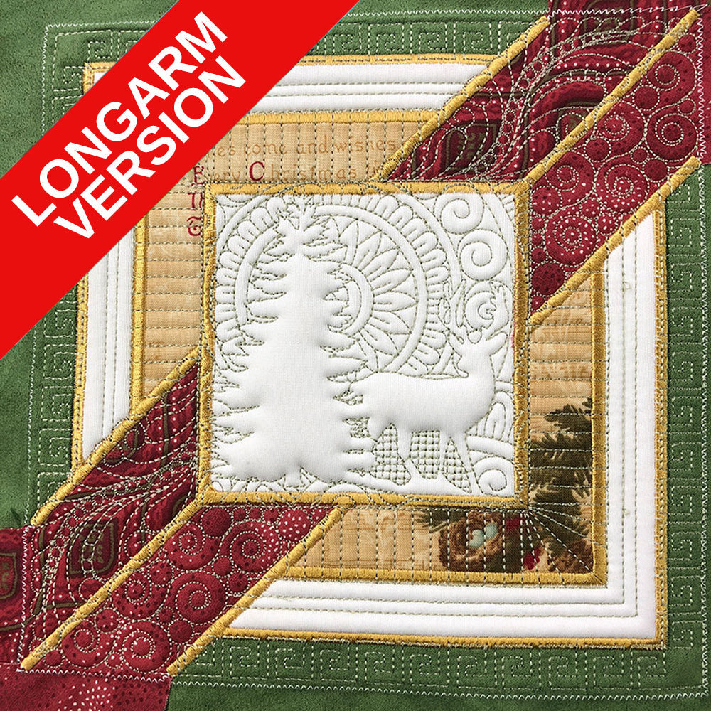 Tree Christmas Block Longarm Quilting Design Stitched Quilt Block | SDQL0252 Stitch Delight