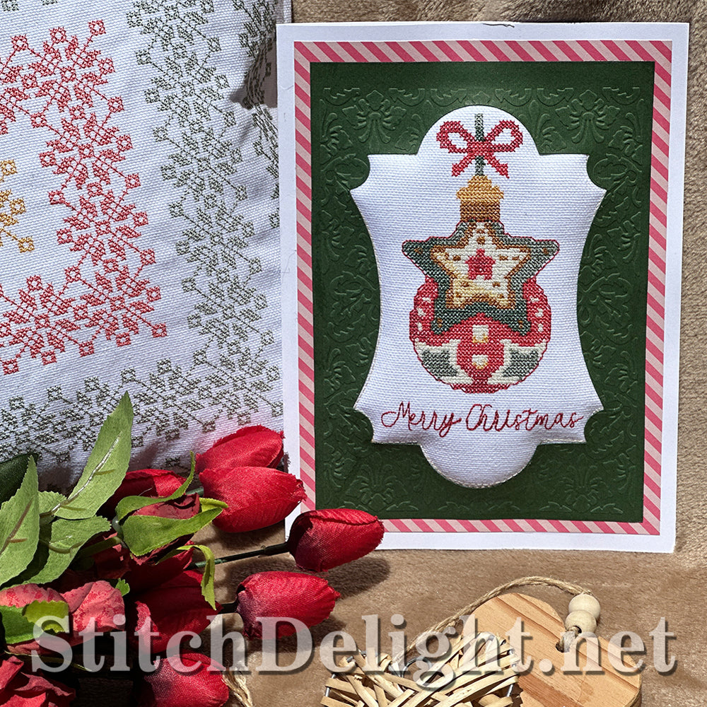 SDS4290 Christmas Bauble cross stitch machine embroidery design β August