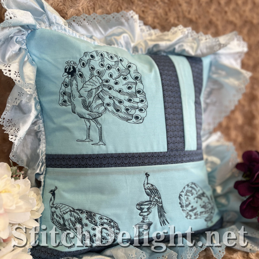 SDS4333 Redwork Peacocks