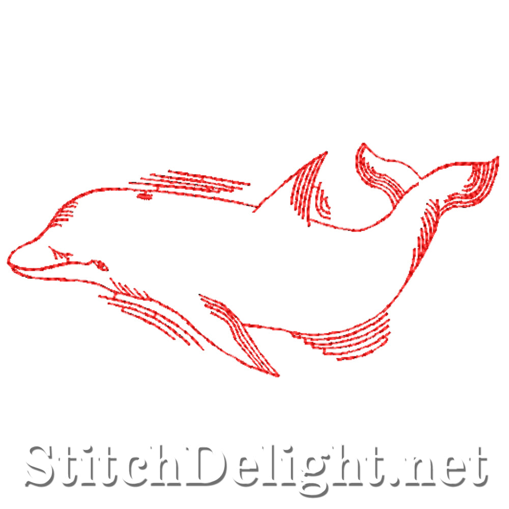 SDS4346 Redwork Dolphin