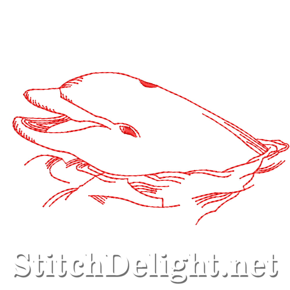SDS4346 Redwork Dolphin