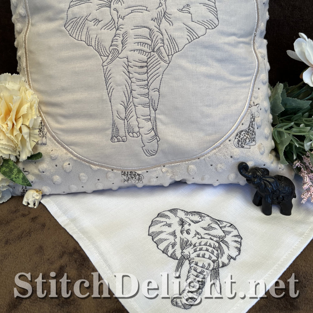 SDS4353 Redwork Elephant