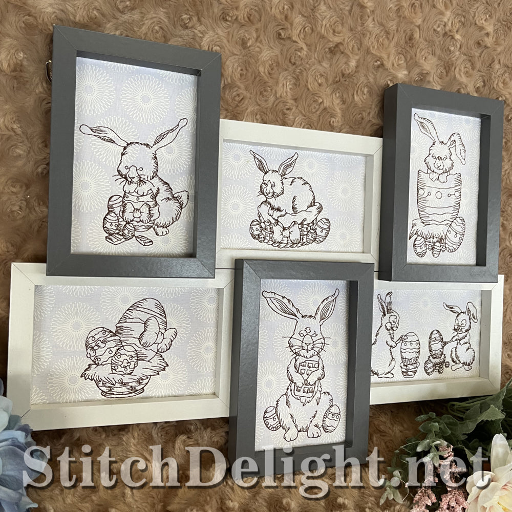 SDS4379 Redwork Easter Bunnies