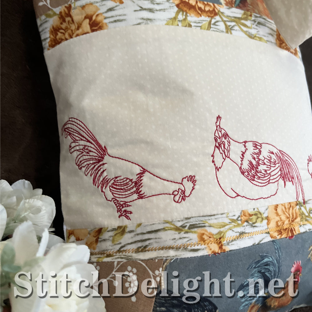 SDS4386 Redwork Chickens