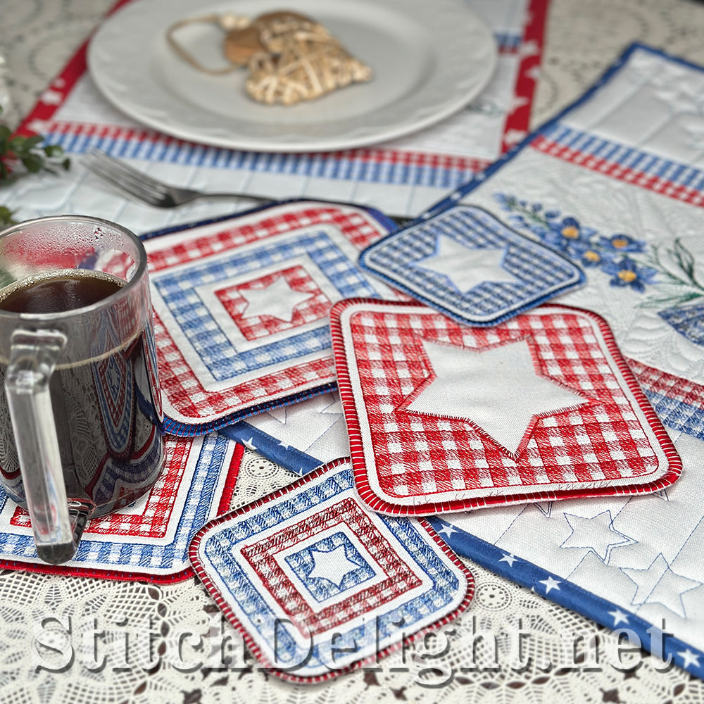 SDS4482 ITH Gingham Coasters