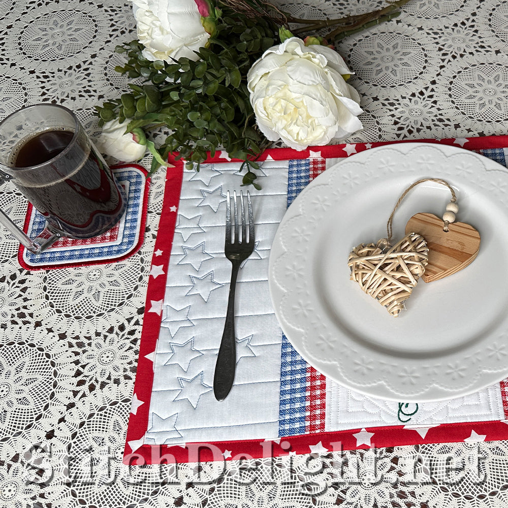 SDS4482 ITH Gingham Coasters