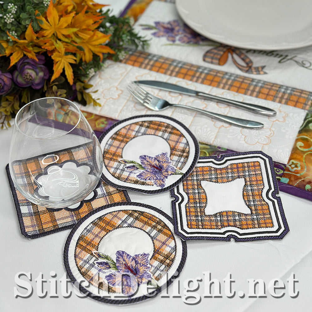 SDS4602 ITH Gingham Coasters