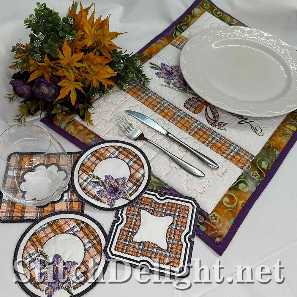 SDS4602 ITH Gingham Coasters
