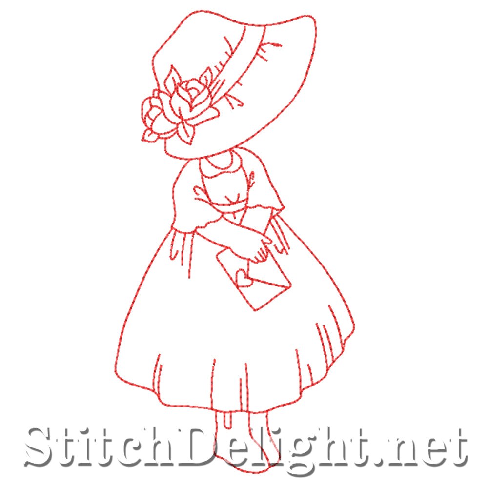 SDS4584 Romantic Redwork Sunbonnets