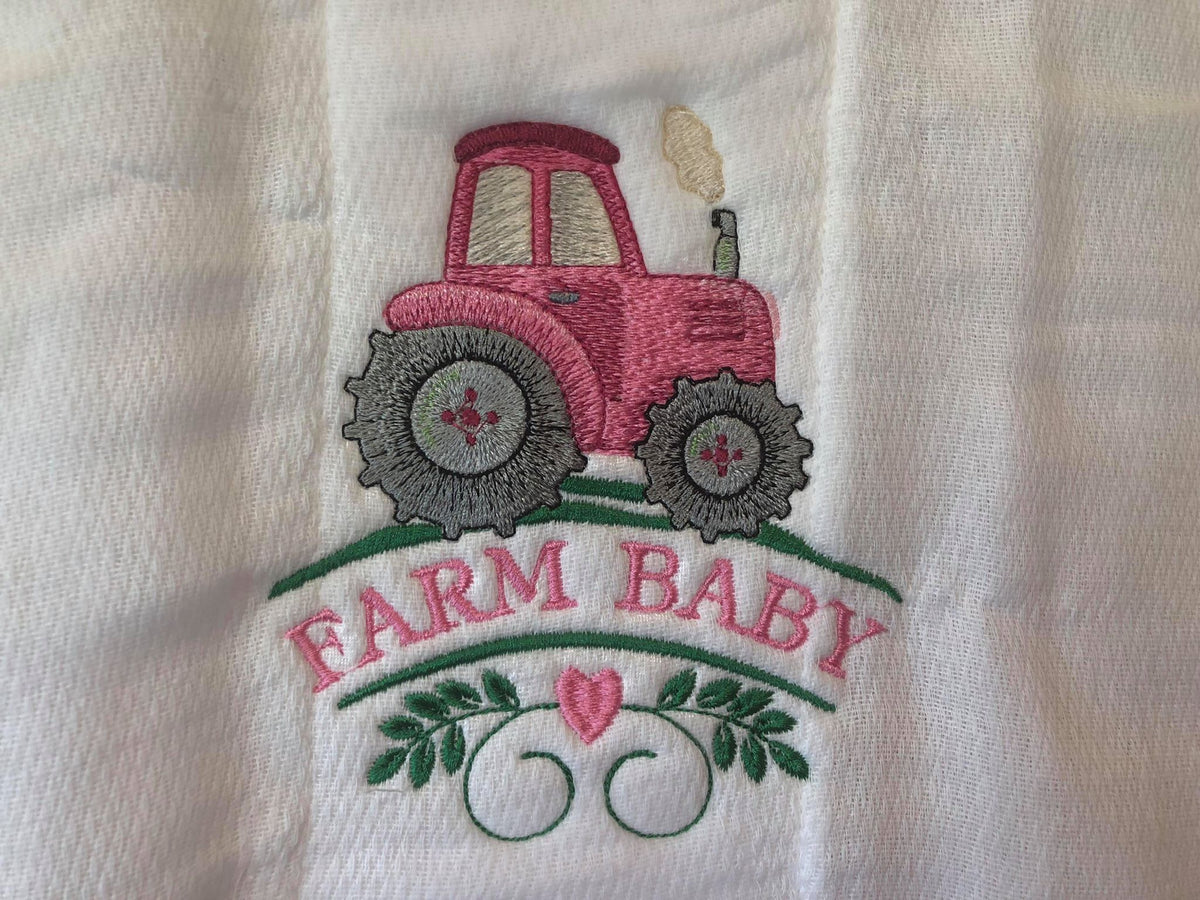 Made by: Charlotte – Farm Baby machine embroidery