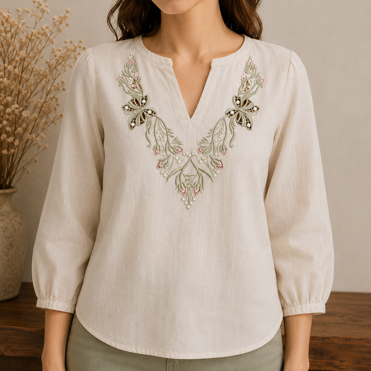SD0501 Cutwork Neckline