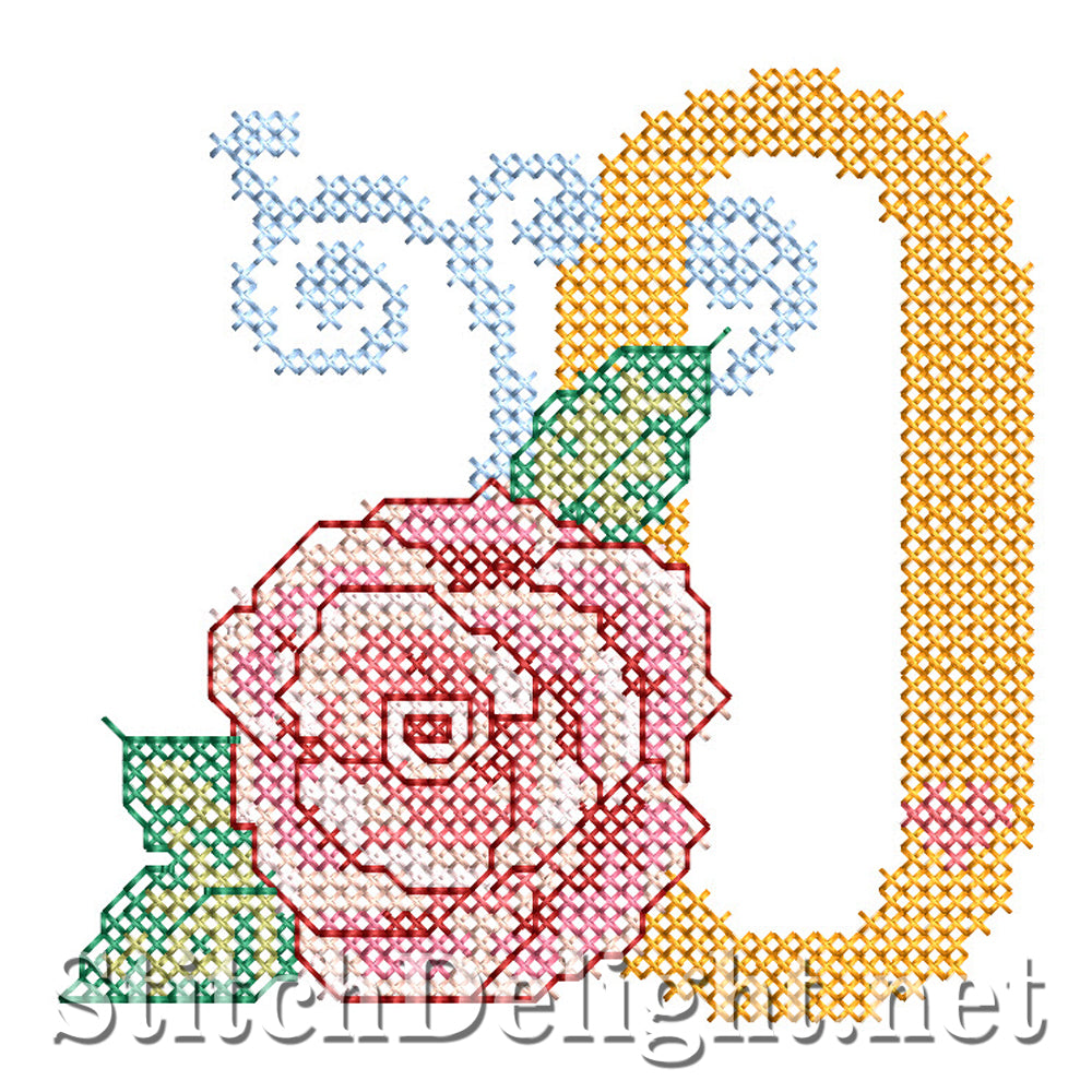 SDS4287 Rose Cross Stitch Font O