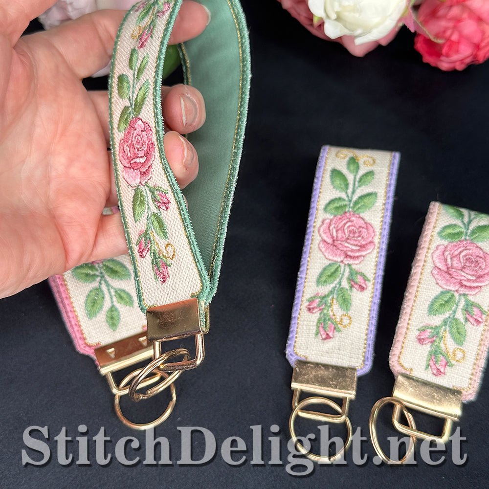 SDS4816 Romantic Rose Key Fob Wristlet
