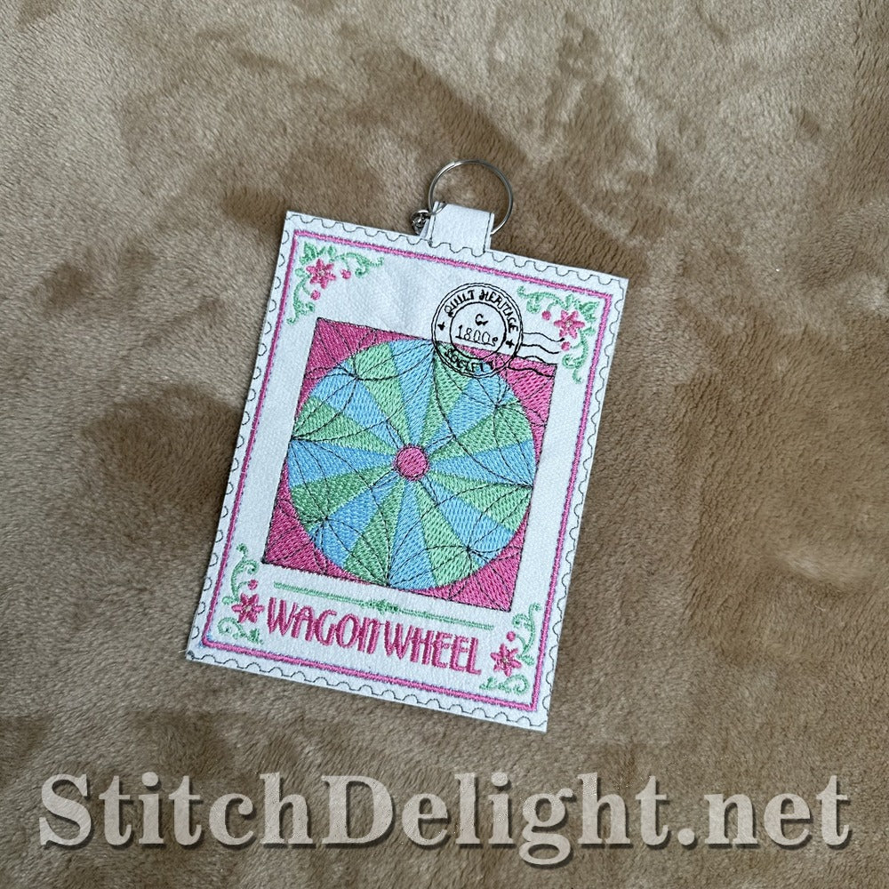 Wagon Wheel quilt stamp embroidery design