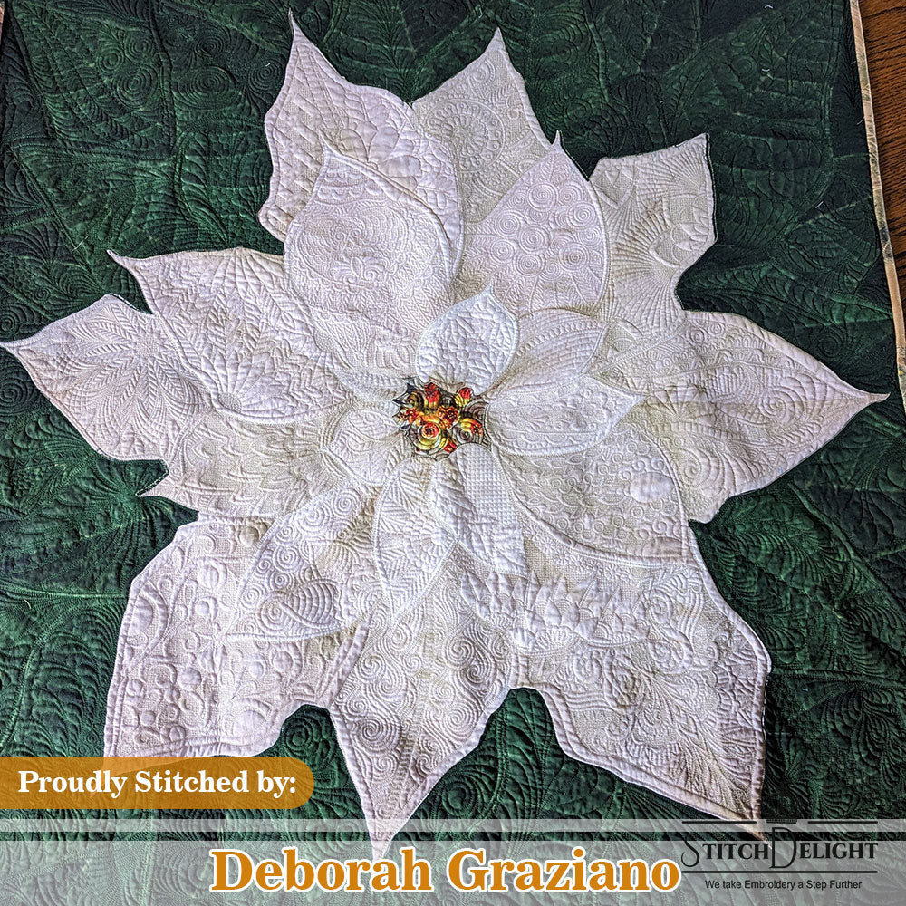 Hoffman Holiday Poinsettia Panel Design