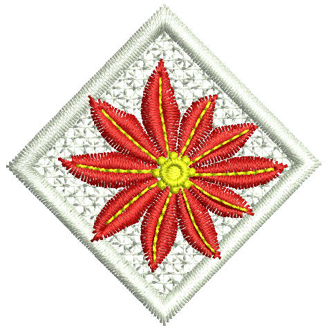 SD111 Poinsettia Bowl 4x4 Hoop Machine Embroidery Files