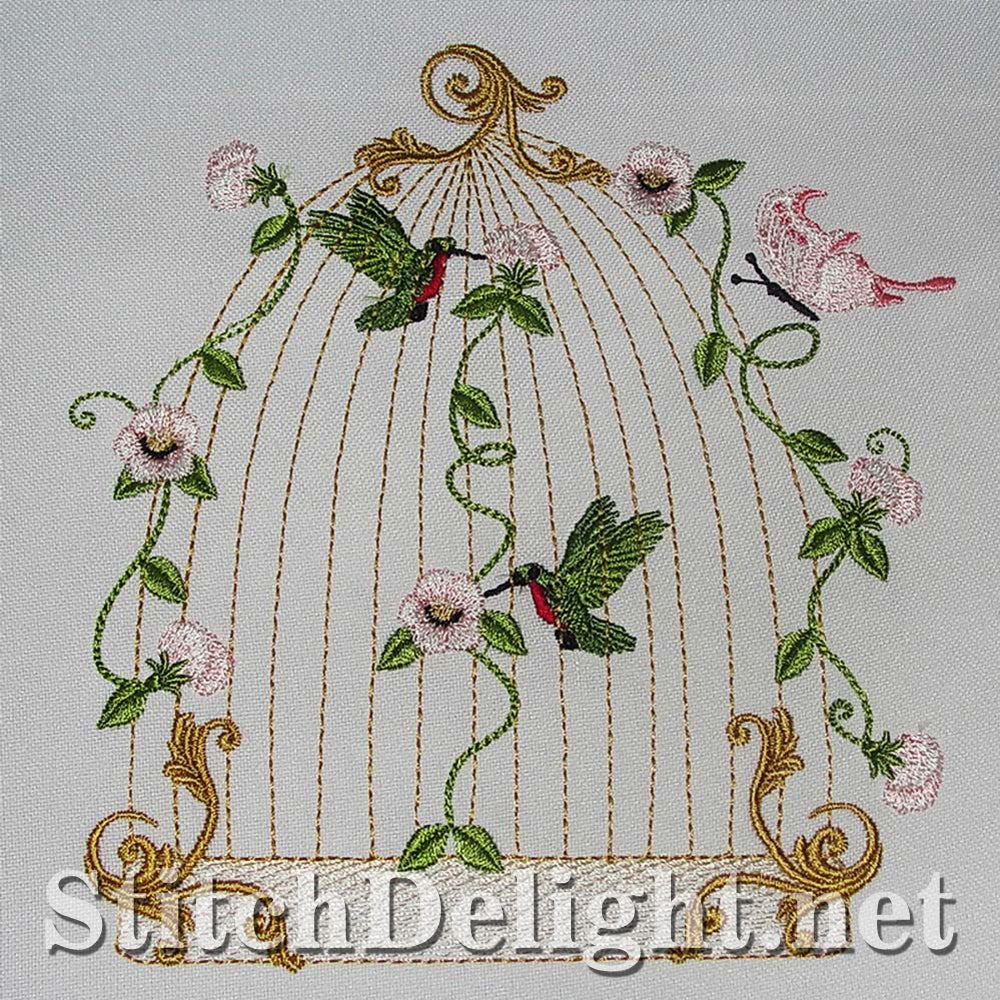 Amazing detail on these 6x8 hoop bird cage Single designs