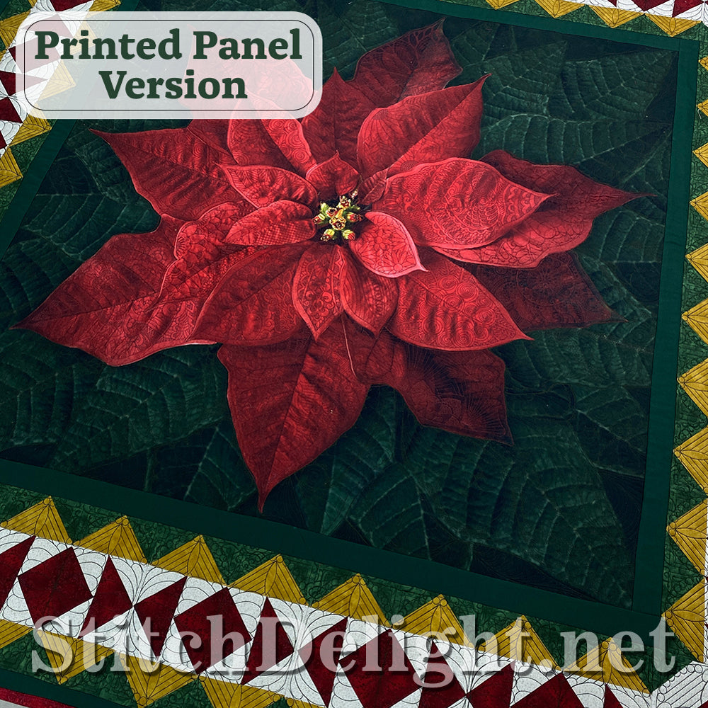 Hoffman Holiday Poinsettia Panel Design