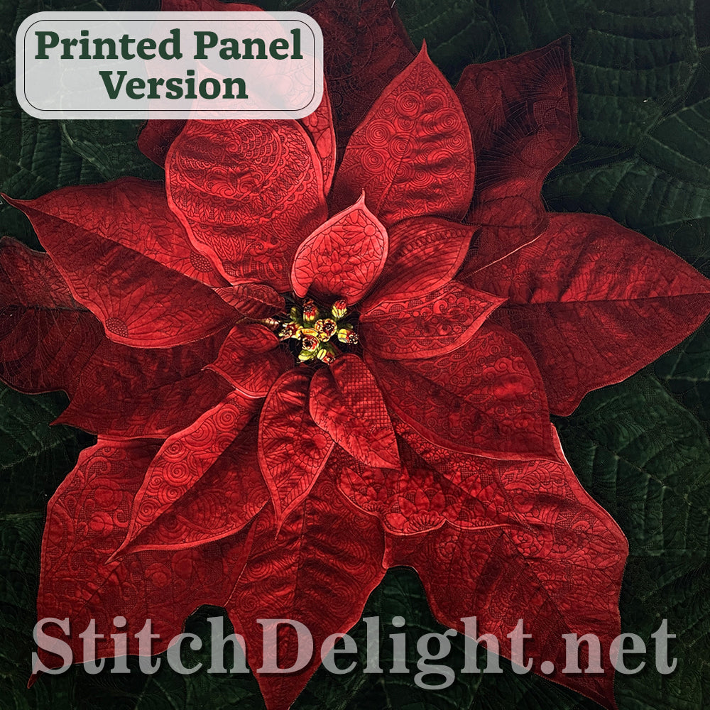 Hoffman Holiday Poinsettia Panel Design