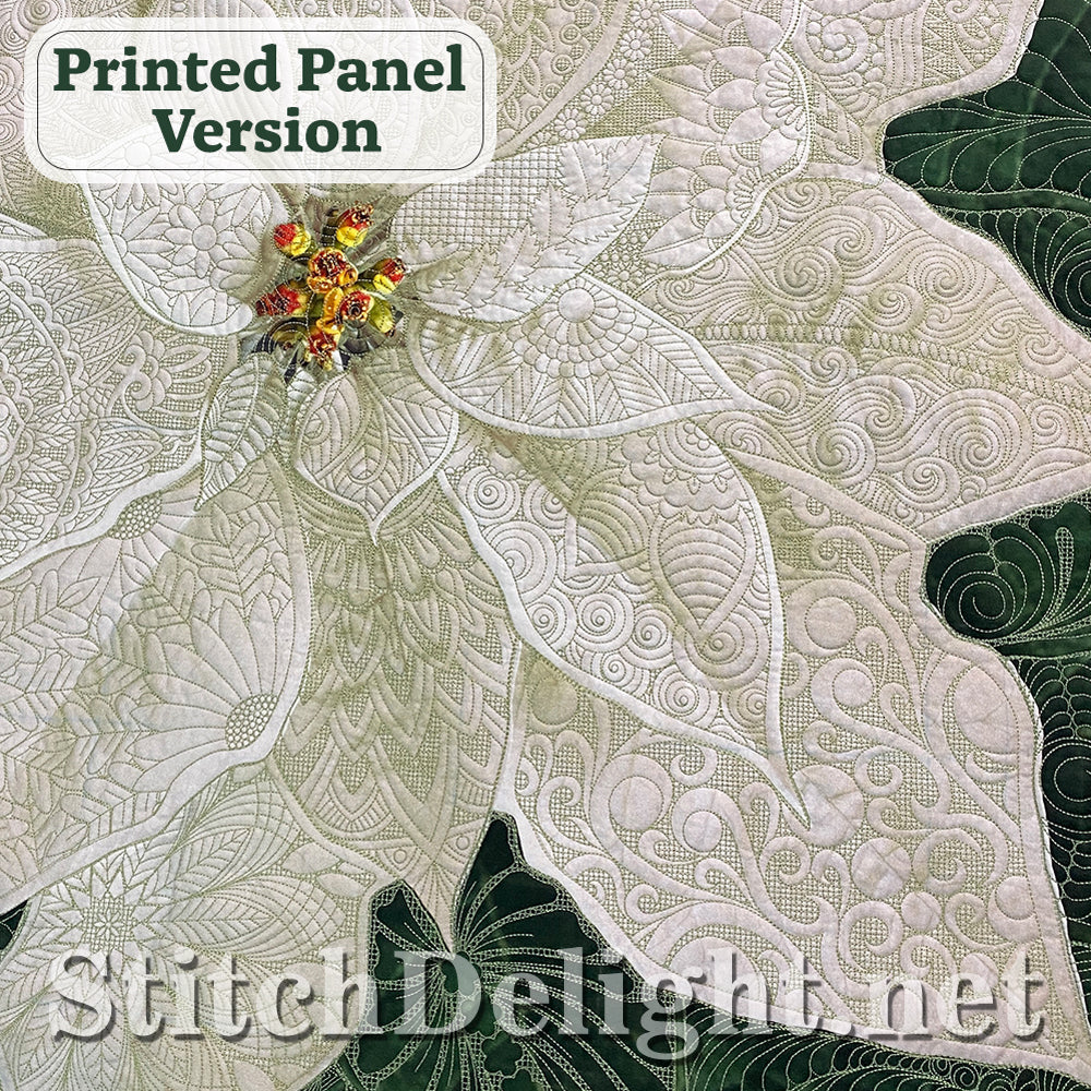 Hoffman Holiday Poinsettia Panel Design