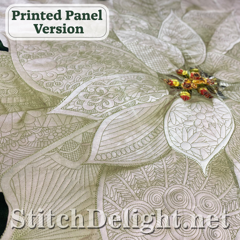 Hoffman Holiday Poinsettia Panel Design