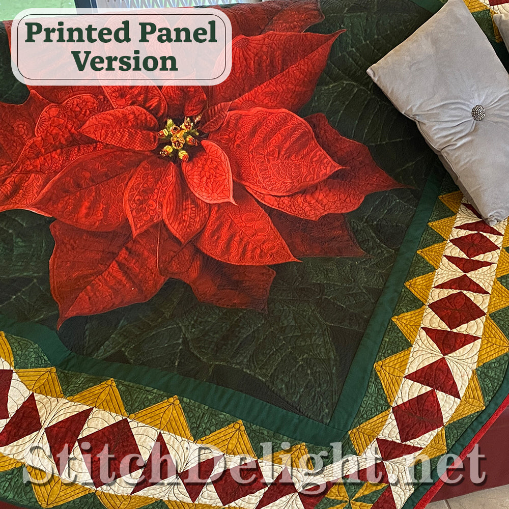 Hoffman Holiday Poinsettia Panel Design
