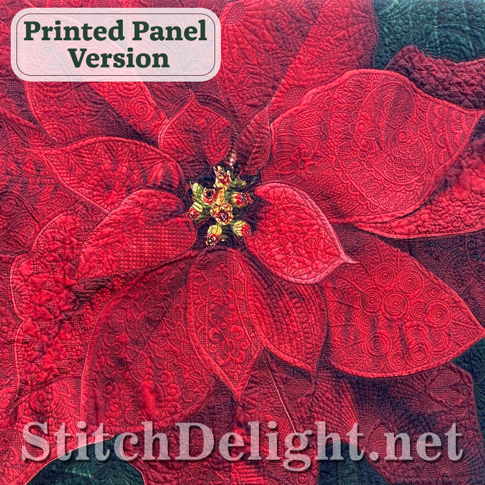 Hoffman Holiday Poinsettia Panel Design