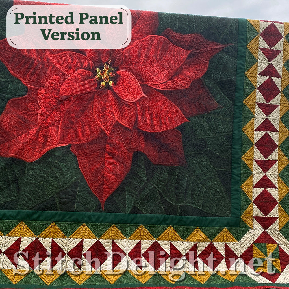 Hoffman Holiday Poinsettia Panel Design
