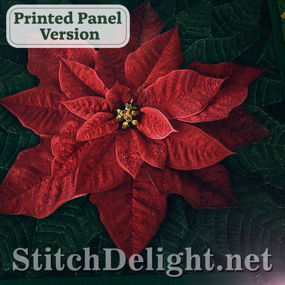 Hoffman Holiday Poinsettia Panel Design