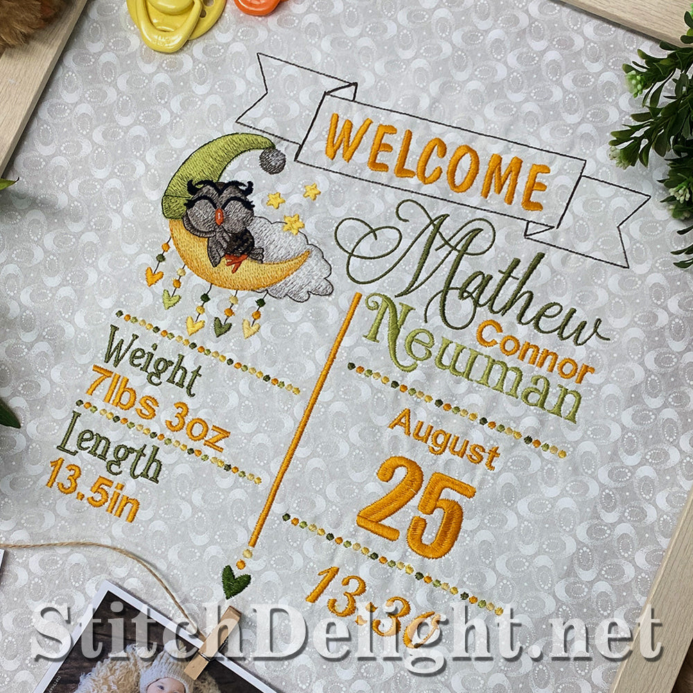 SDS5502 Owl Birth Announcement(With Options)