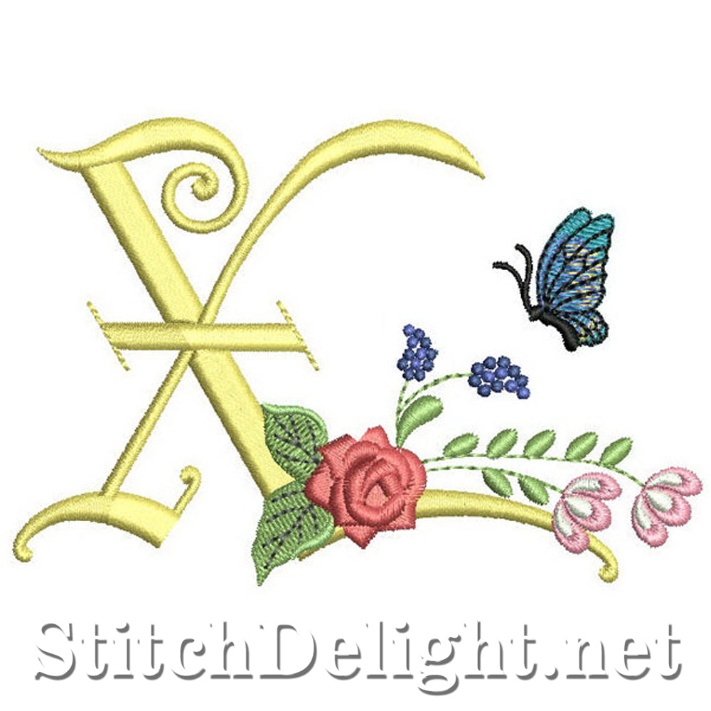 SDS0318 Deco Floral Font X