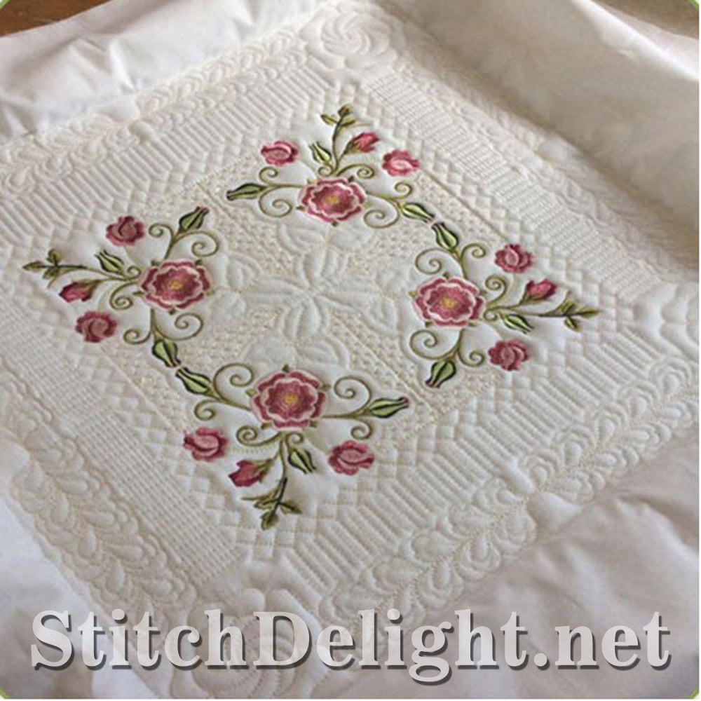 SDS0723 Bloc de courtepointe Tudor Rose 8