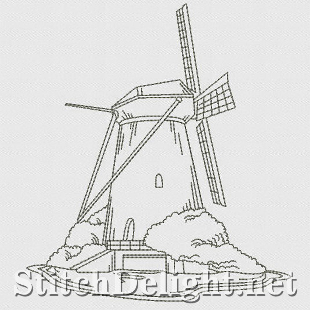SD1187 Windmills and Lighthouses Redwork