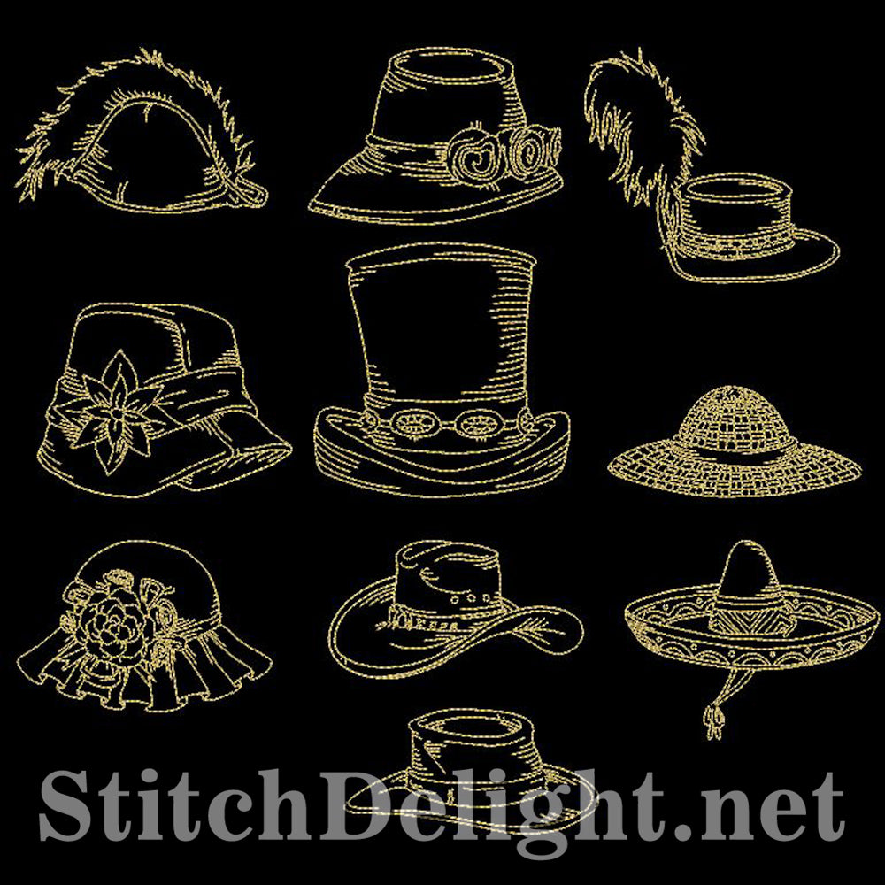 SD0616 Redwork Funny Hats - Main Image