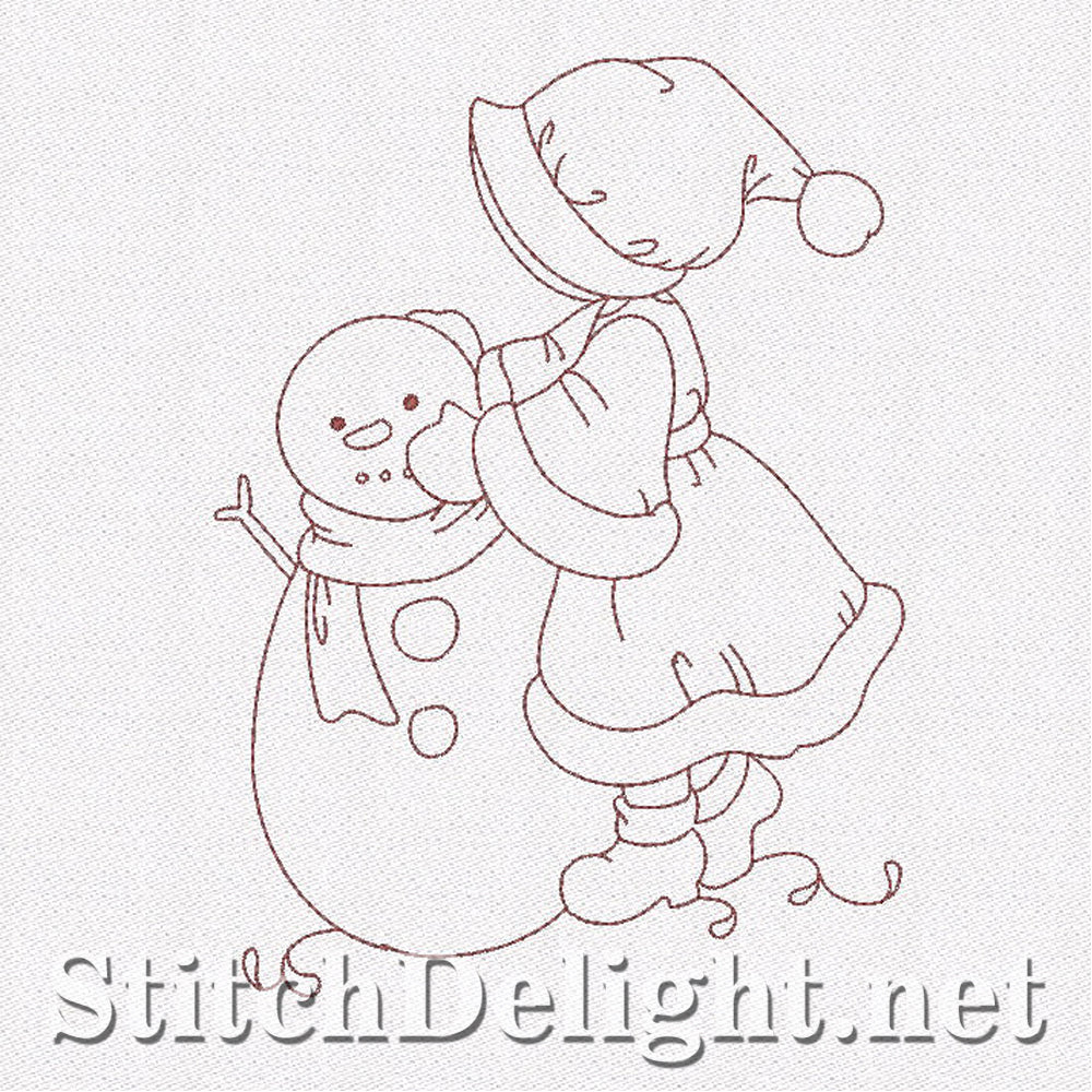 SD0647 Redwork Christmas Sunbonnets