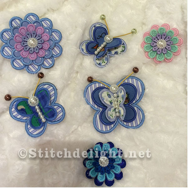 SDS0497 Butterflies and Flower