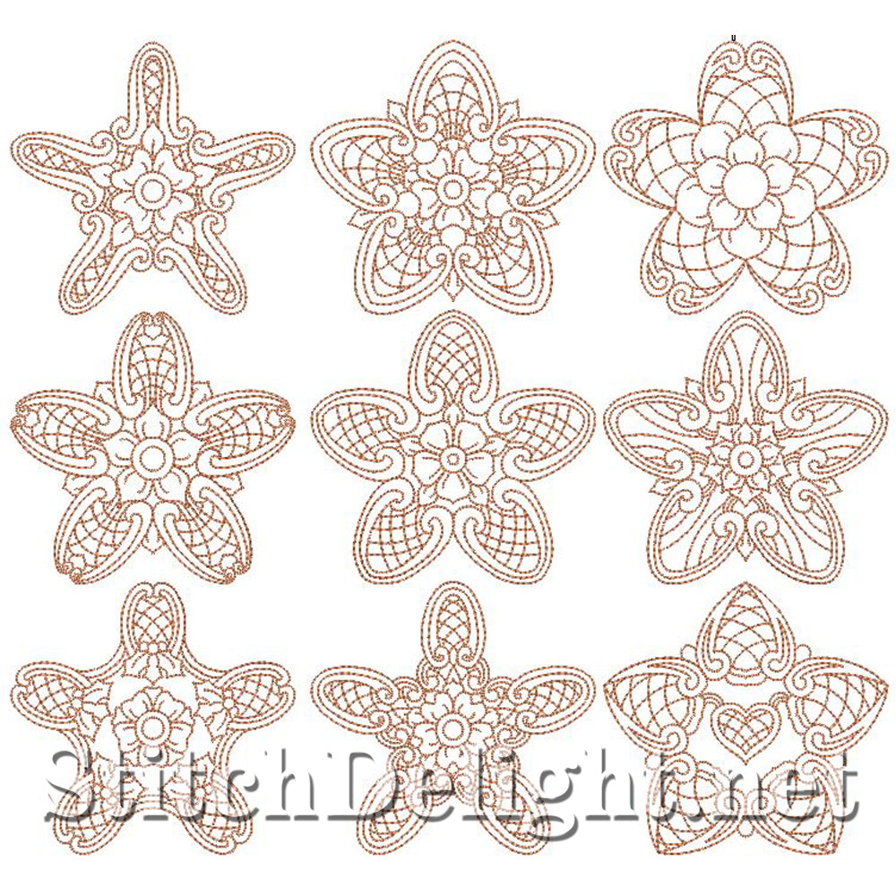 SD0700 Redwork Stars