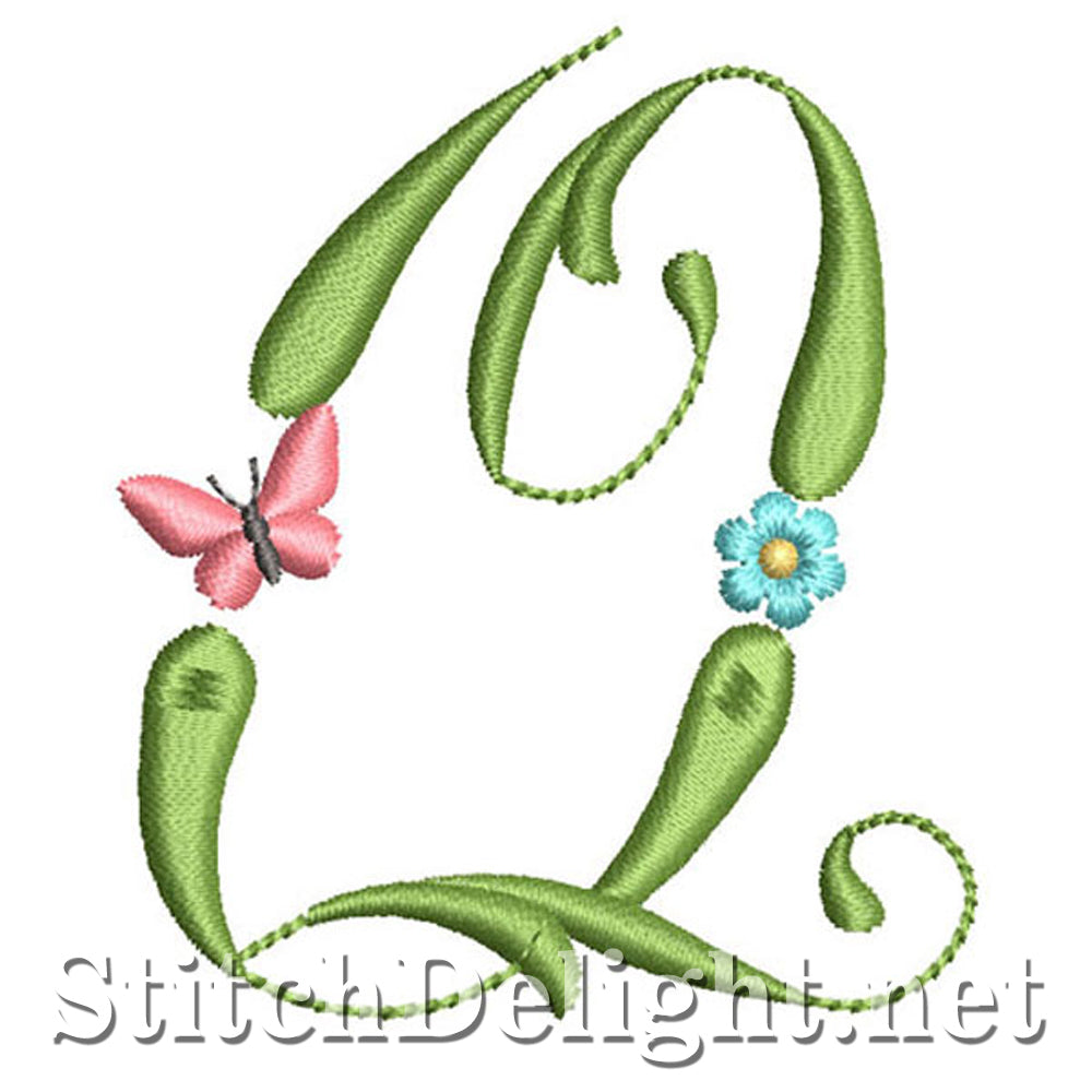 SDS1152 Butterflies and Flowers Font Q