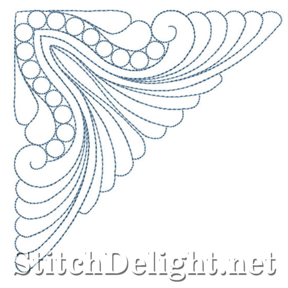 SDS0737 Feather Quilt Corners