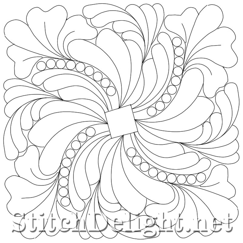 SDQL0176 Courtepointe Swirl Leaf