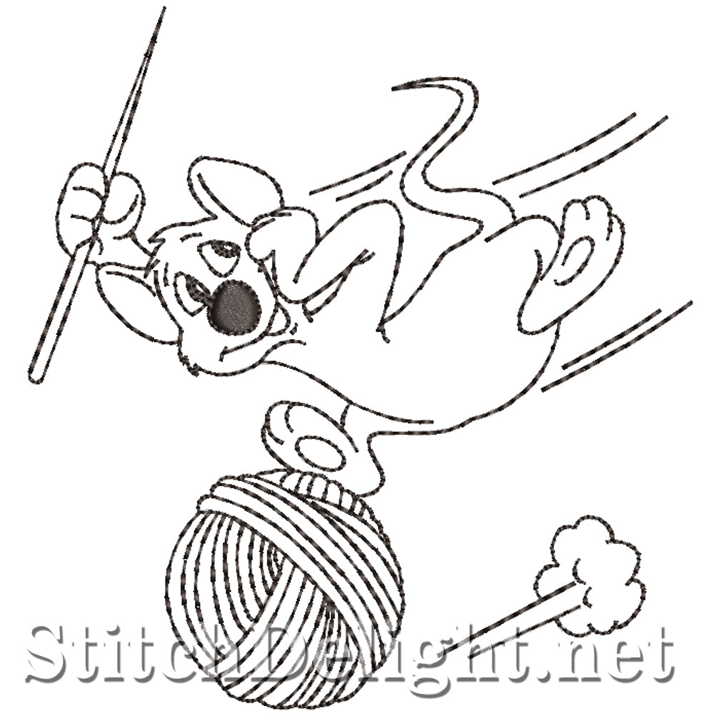 SD0714 Sewing Mice Redwork