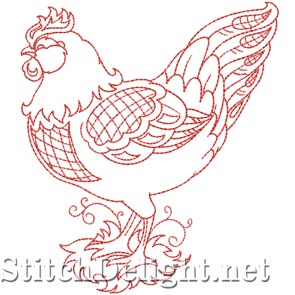 SD0538 Redwork Chickens