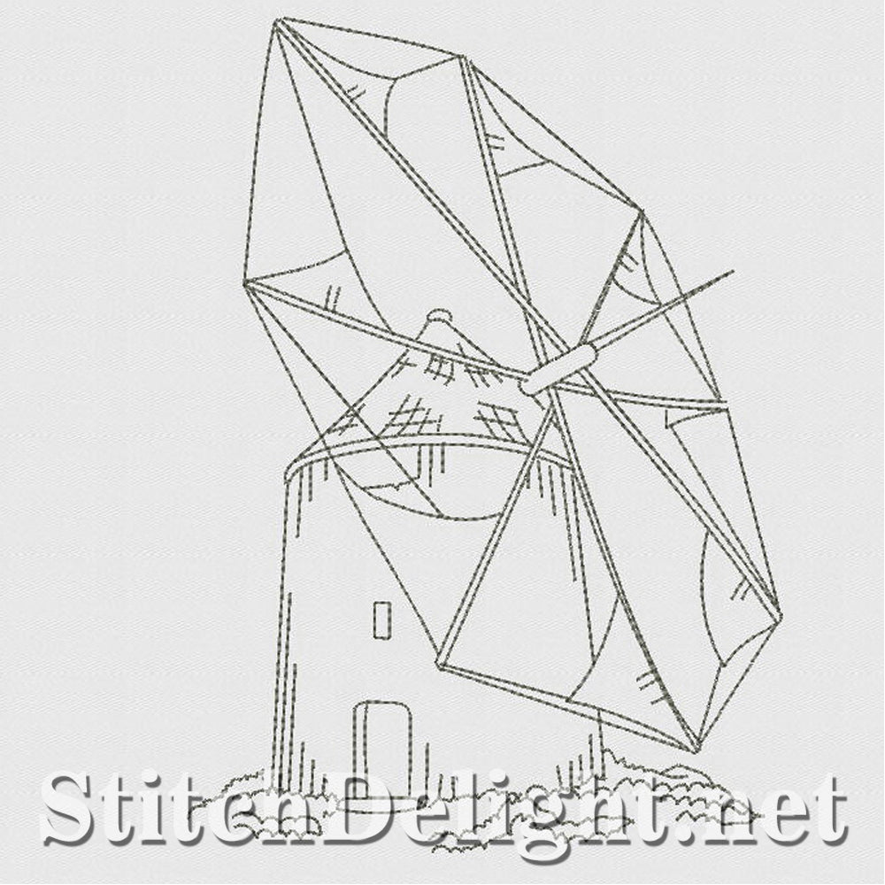 SD1187 Windmills and Lighthouses Redwork