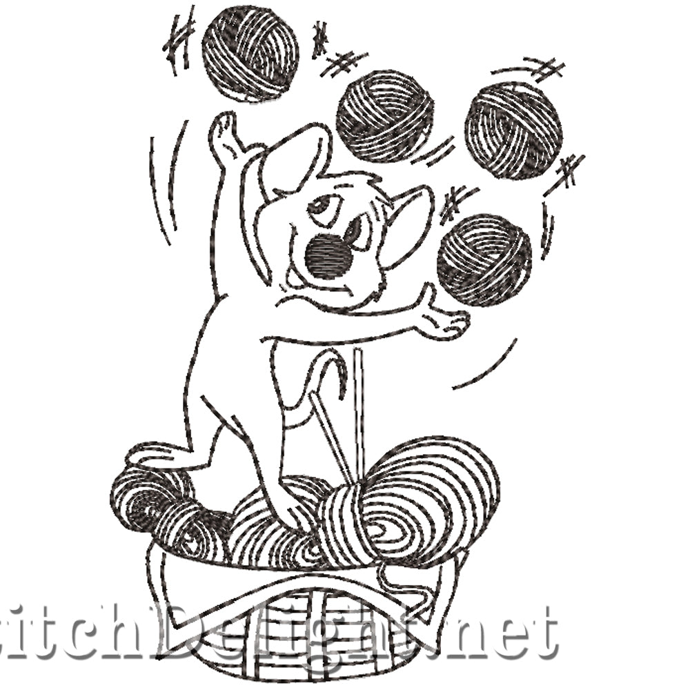 SD0714 Sewing Mice Redwork