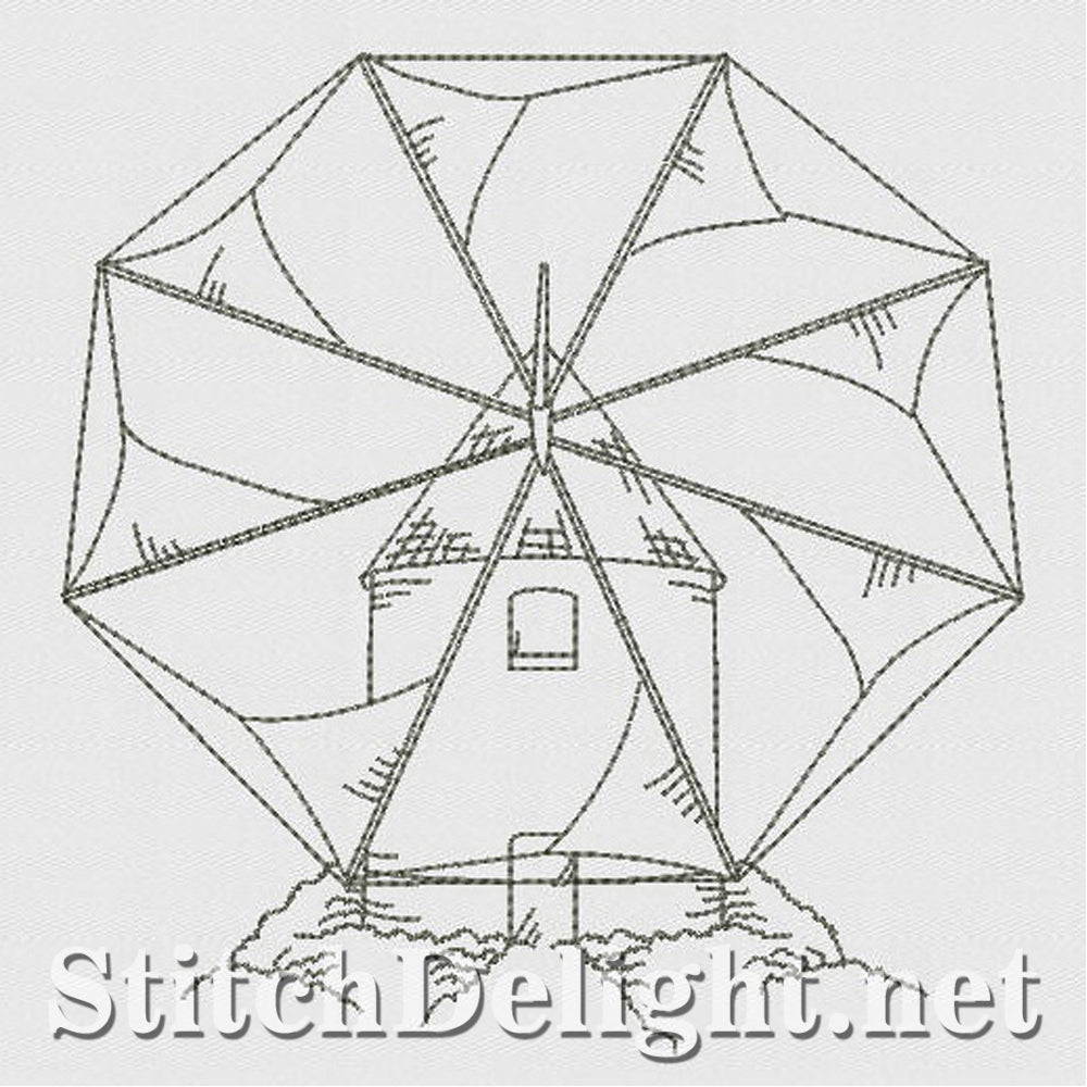 SD1187 Windmills and Lighthouses Redwork